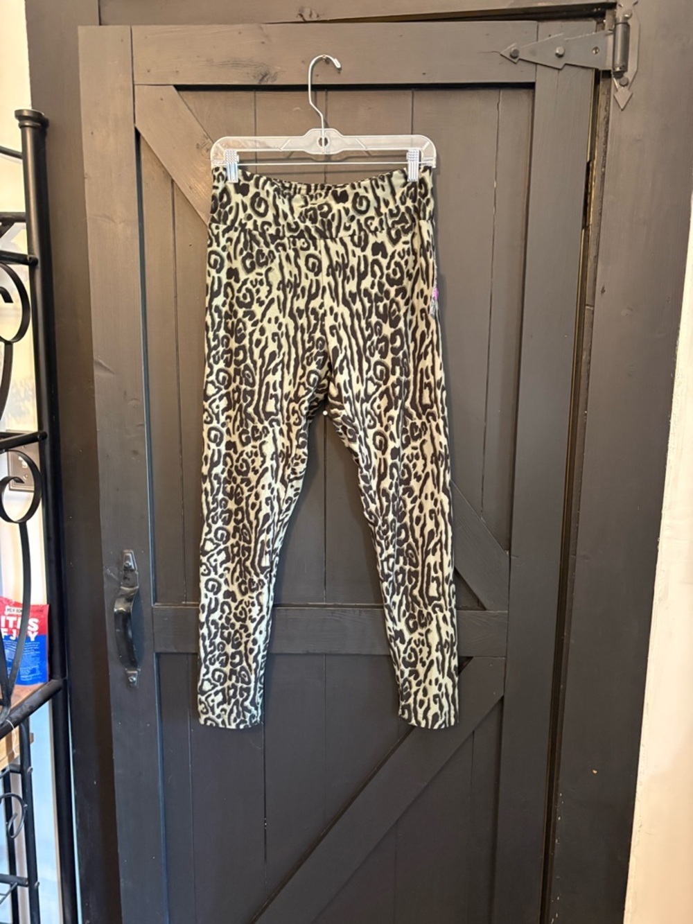 Leopard Print Women's Leggings Butter Soft- green and Black